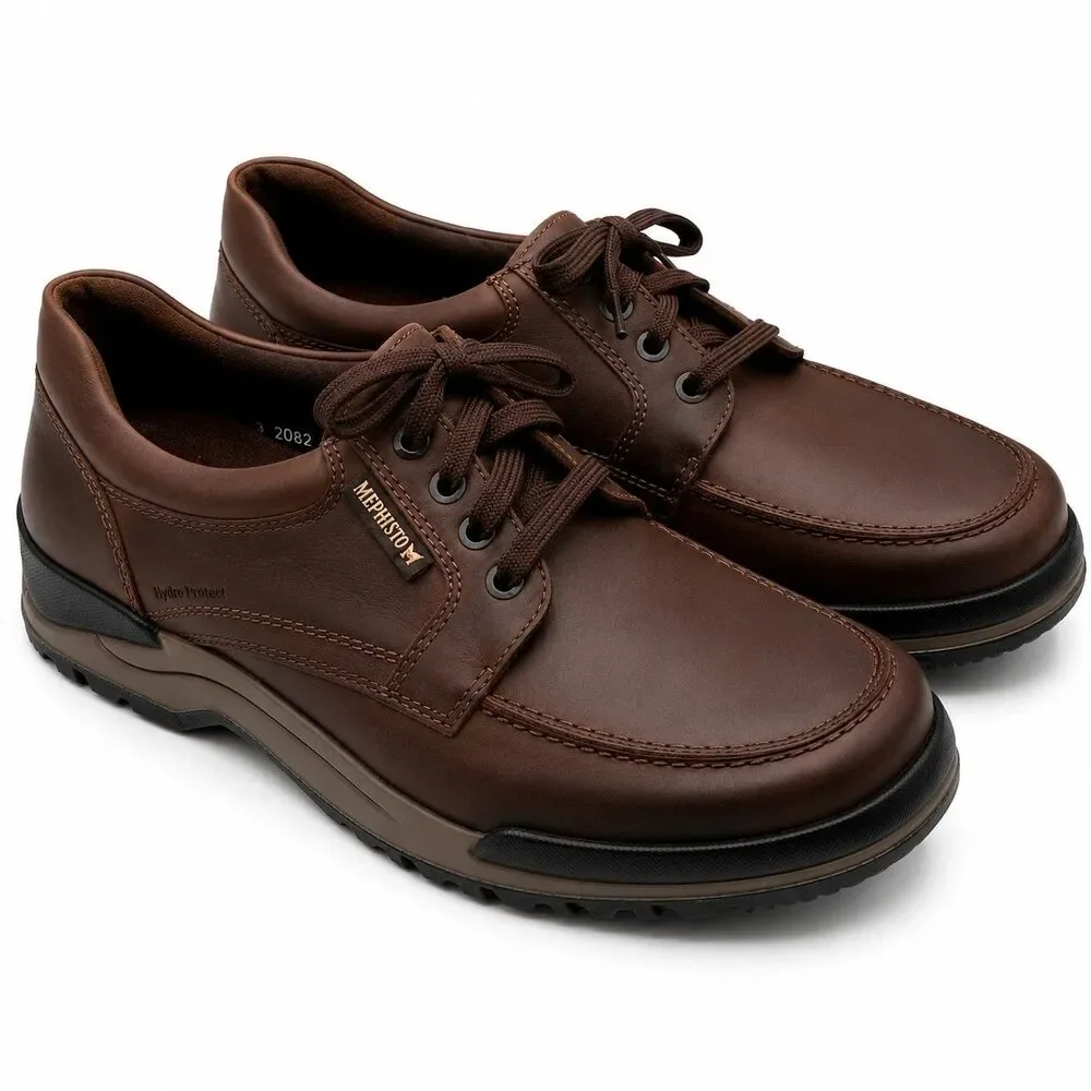 Mephisto Charles Dark Brown Grizzly Leather Derby Shoes Men’s US 10 EU 44